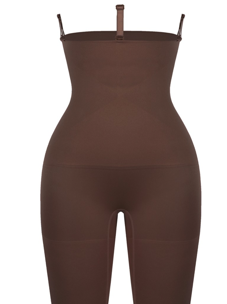 Deep Coffee Seamless Tummy Firm Control Shorts Shapewear Elastic